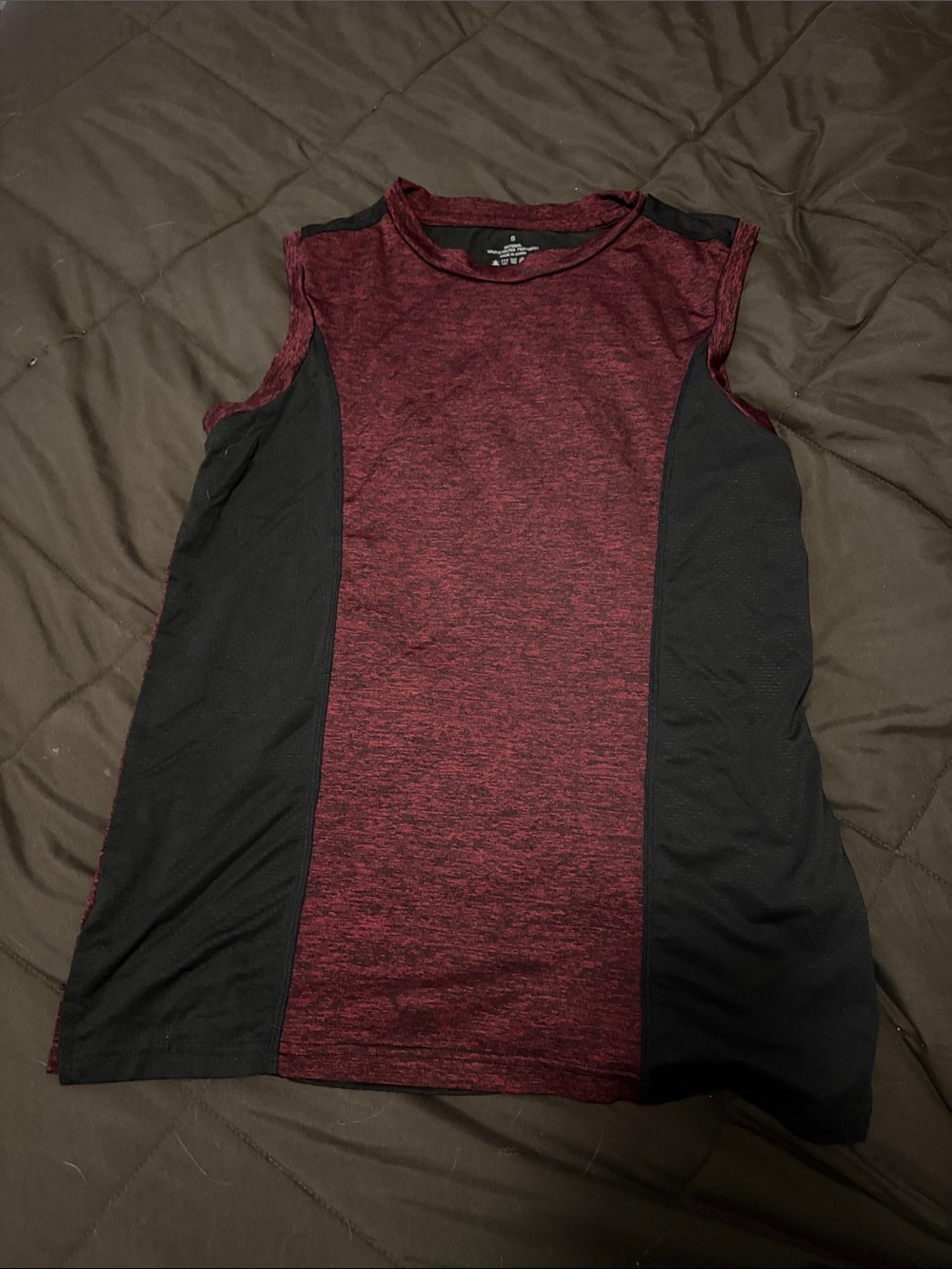 Men's Sleeveless Athletic Tank Top - Maroon/Black